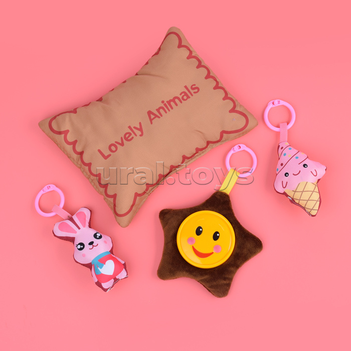 Детский развивающий коврик "Зайка" с защитной вуалью, со звуком, в коробке