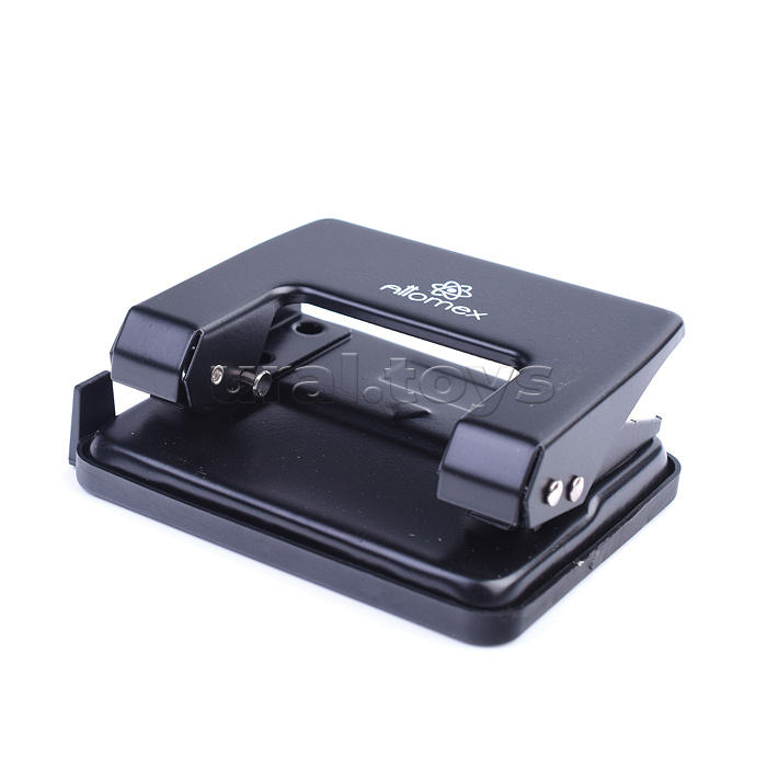 Дырокол "Attomex" (20 листов) металлический, с линейкой, в картонной коробке, черный