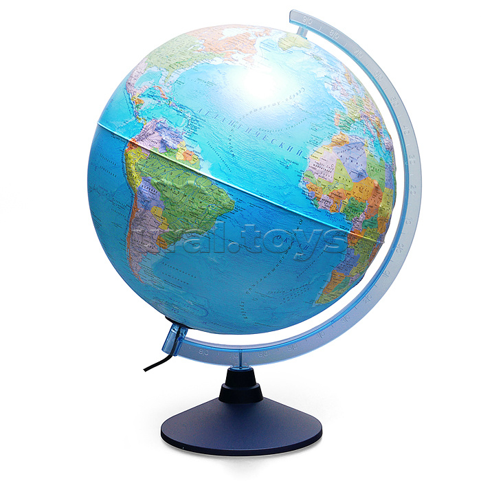 Интерактивный глобус Земли политический 320мм с подсветкой от сети Рельефный