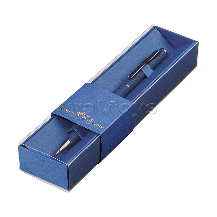 Ручка в футляре "Palermo" автоматическая 0.7 мм, синяя (корпус винтаж темно-синий, синяя коробка)