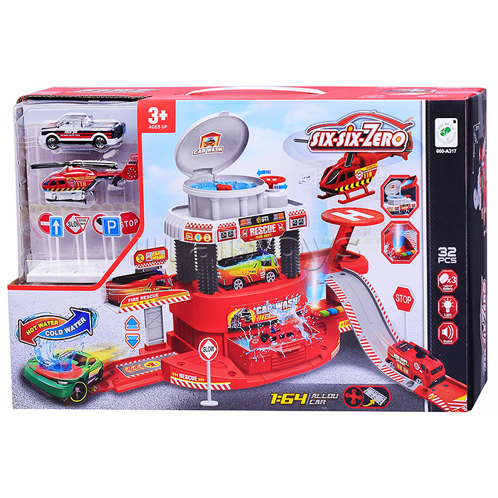 Парковка "Автомойка" в коробке (красный)