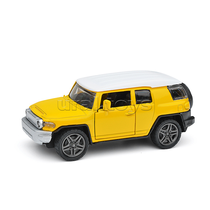 Жёлтая инерционная машинка Внедорожник  die-cast,1:32, открывающиеся двери