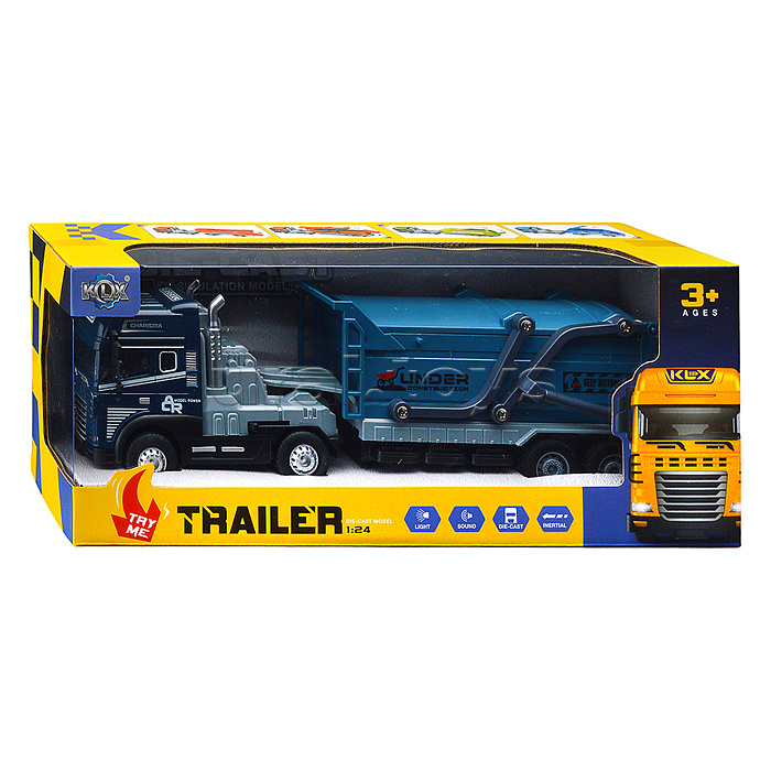 Машина "Трейлер" (свет, звук) в коробке