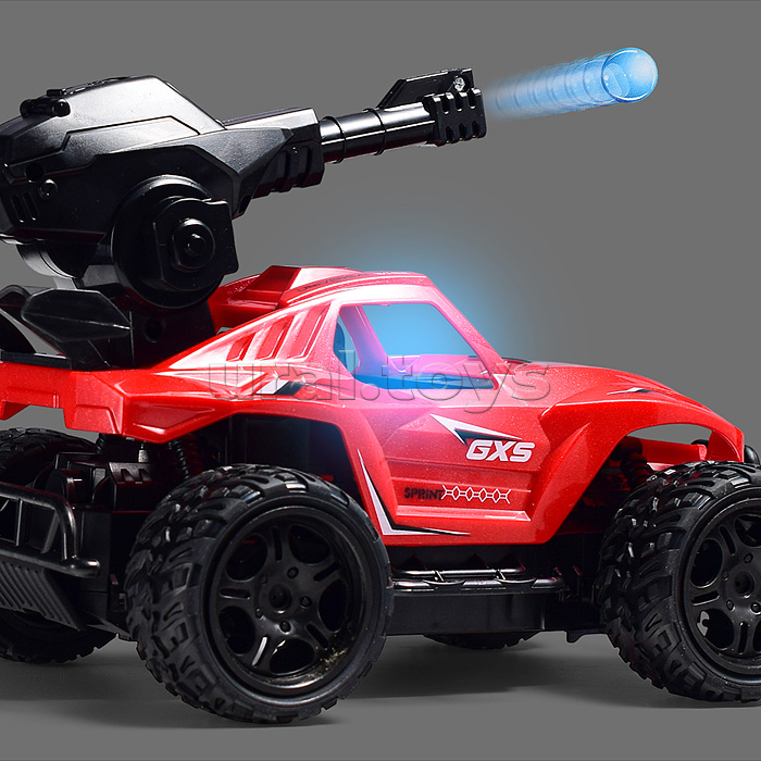 Машина с водяной пушкой,р/у, цвет зелёный, 27 MGz, в коробке