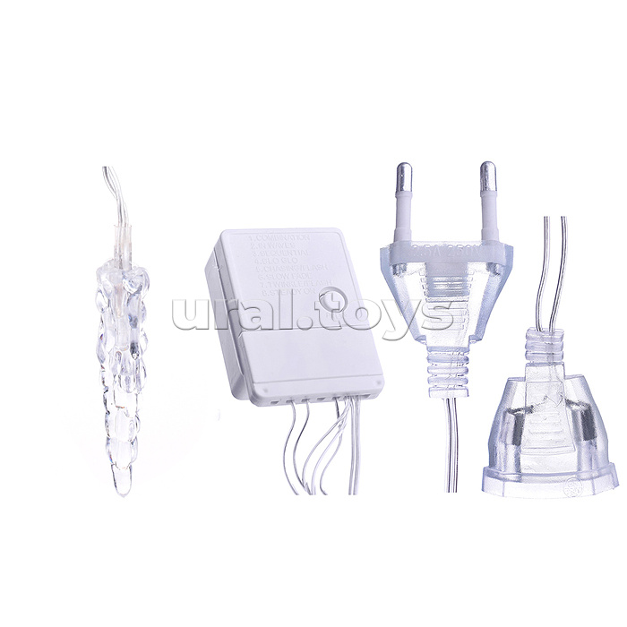 Электрогирлянда-занавес, светодиодная "Сосульки" 3м, 96 ламп, теплый