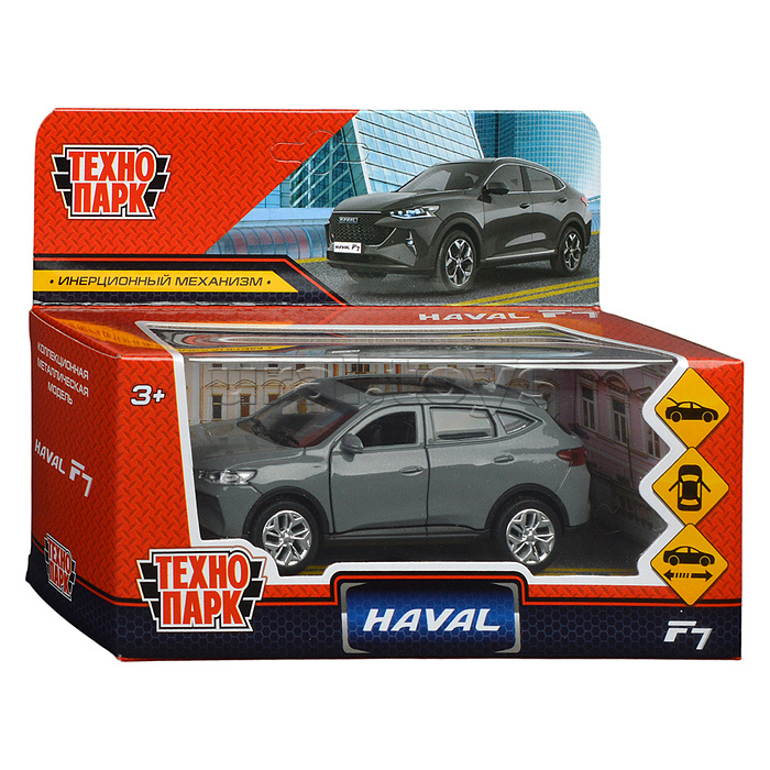 Машина металл Haval f7 12 см, (дв, багаж, серый) инерц., в коробке