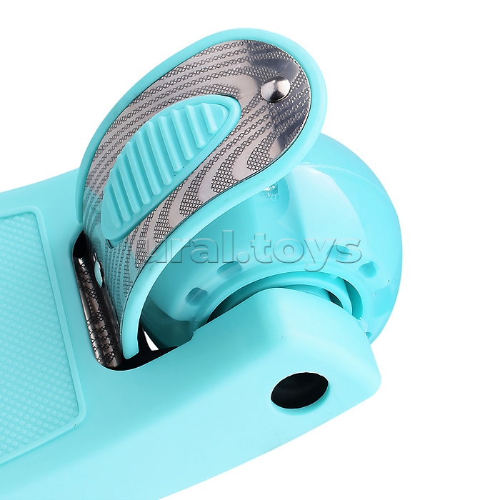 Самокат 3-х колесный ROCKET,колеса PU со светом, ABEC 7, бирюзовый