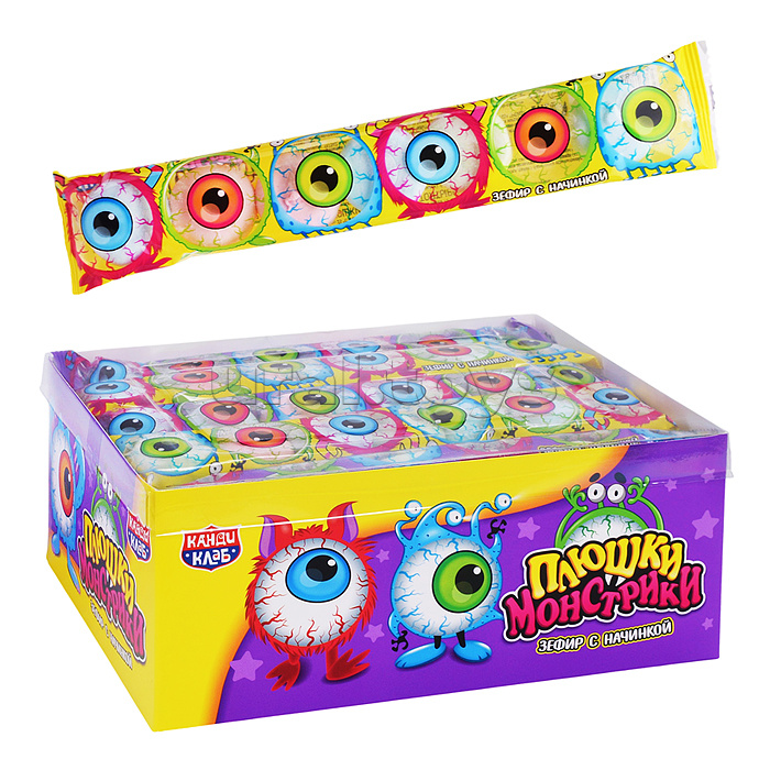 Зефир с начинкой "Плюшки монстрики" ассорти 15гр*24шт