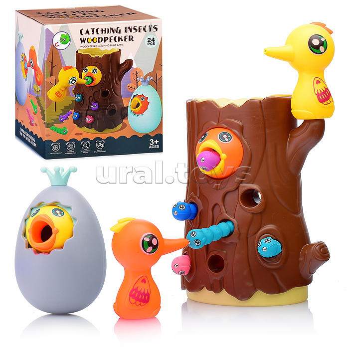 Настольная игра "Дятел ловит насекомых" в коробке
