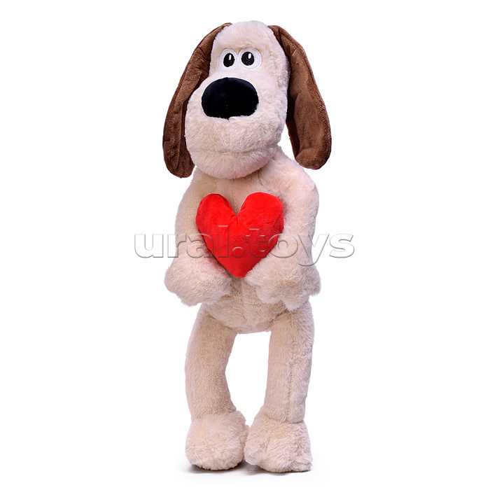 Мягкая игрушка "Собака" с сердечком, 48 см.