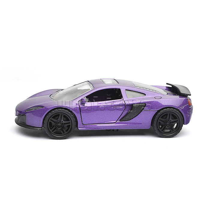 Фиолетовая спортивная инерционная машинка со спойлером, die-cast, 1:32, открывающиеся двери