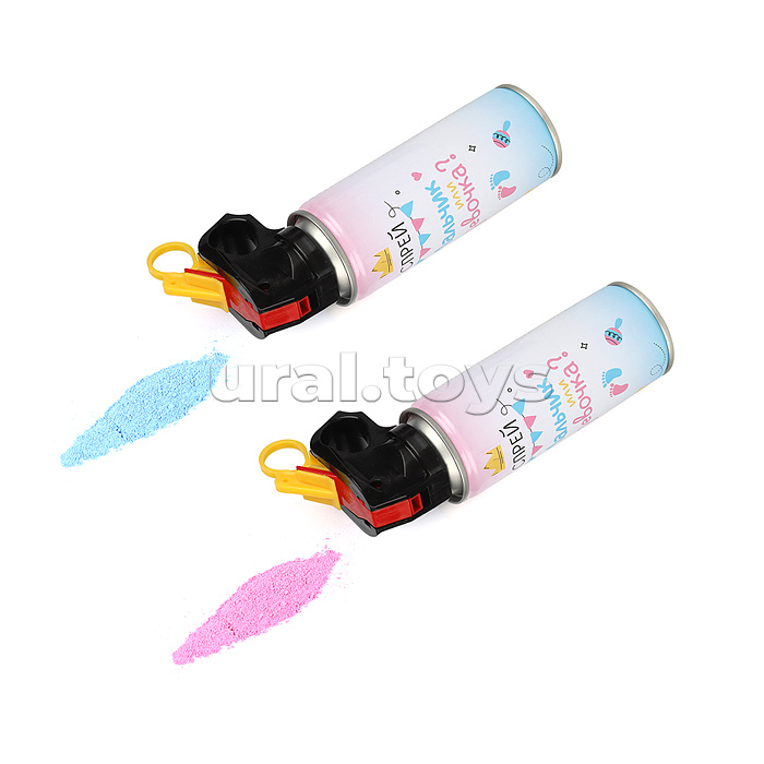 Спрей краска Холи для Гендер Пати, 6-7 сек, в коробке, Розовый, 100 г.