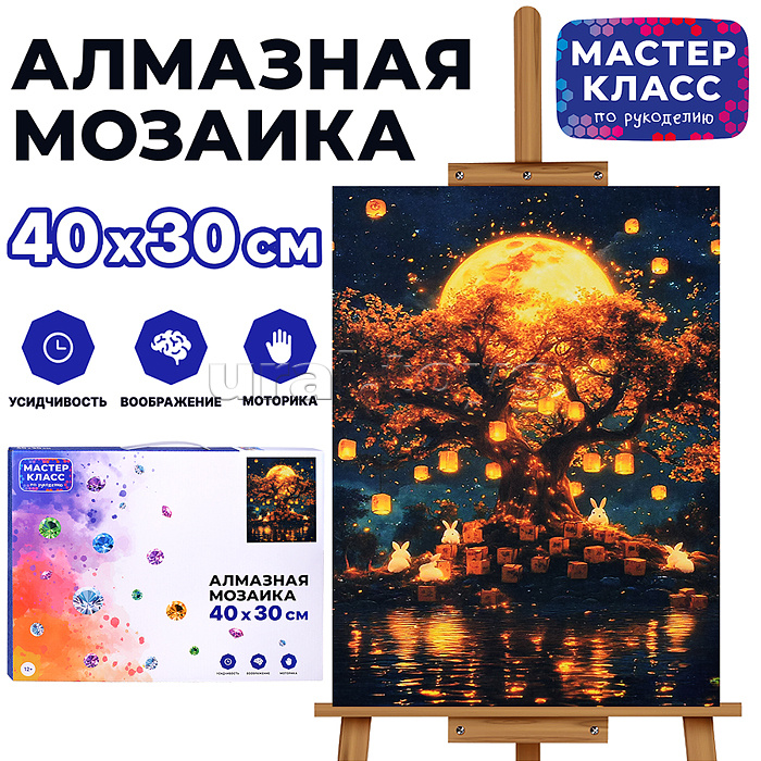 Мозаика алмазная "Ночные фонарики" 30*40см.