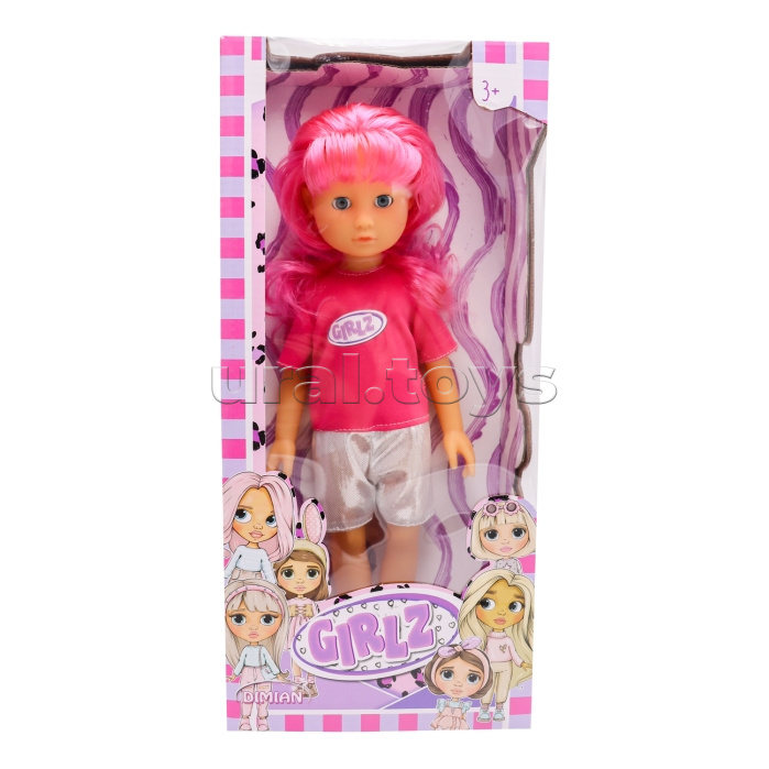 Модная кукла с розовыми волосами, 36 см, Bambina Bebe