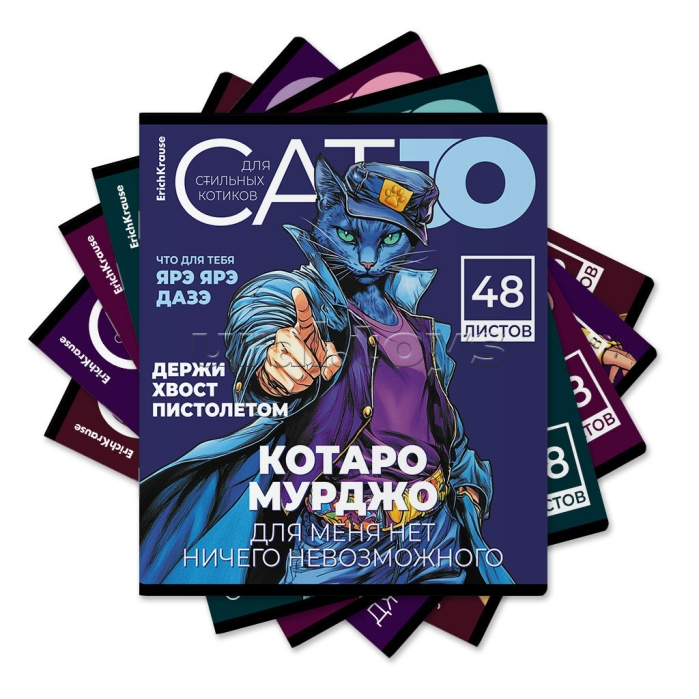 Тетрадь 48л. клетка "CatJo" глянцевая ламинация