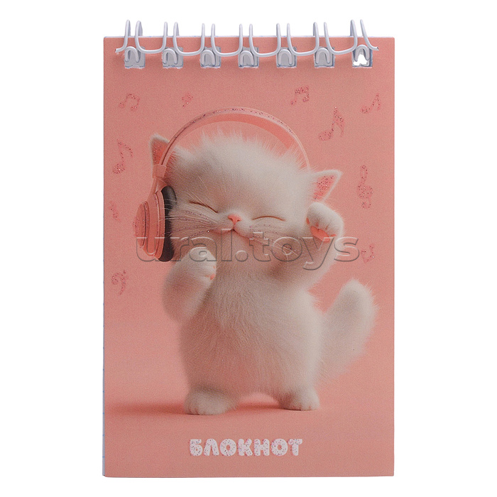 Блокнот А7 40л. "Котенок Меломан" 60 г/м², клетка