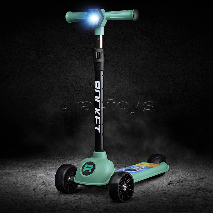 Самокат 3-х колесный ROCKET, зеленый