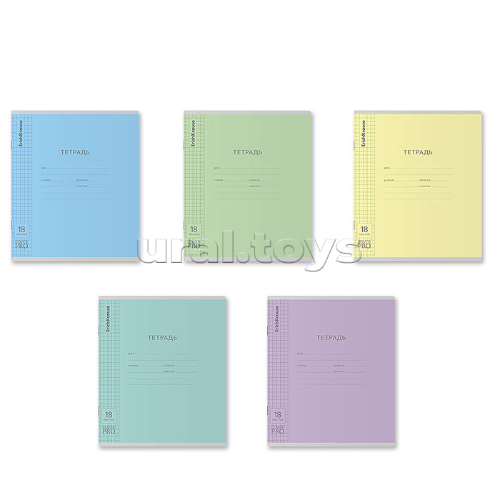 Тетрадь 18л. клетка, Классика CoverPrо fizzy, А5, с пластиковой обложкой, на скобе