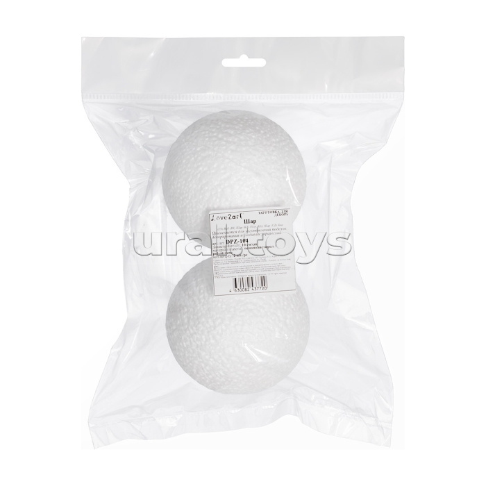 Заготовка пенополистирол d 10 см "Шар" 100 мм, 2 шт. "Love2art"