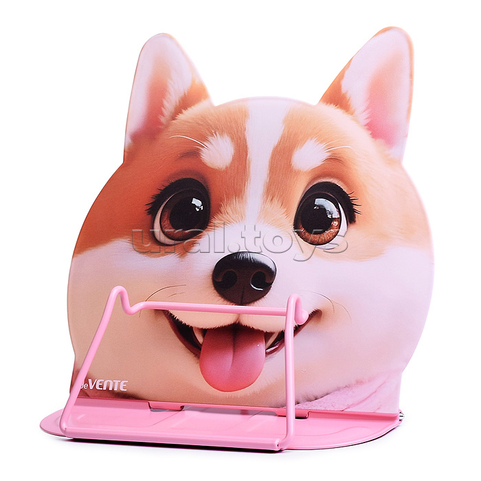 Подставка для учебников и книг "My Little Corgi" 18x18,5 см, металлическая окрашенная, в форме корги, вес 290 г, с противоскользящими ножками, с полноцветным рисунком, в пластиковом пакете с европодвесом