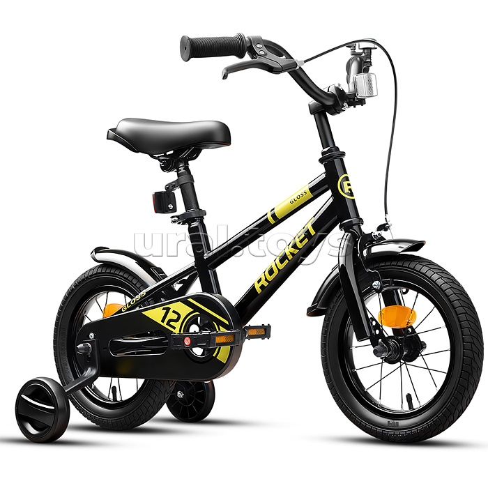 Велосипед 12" Rocket Gloss, цвет черный
