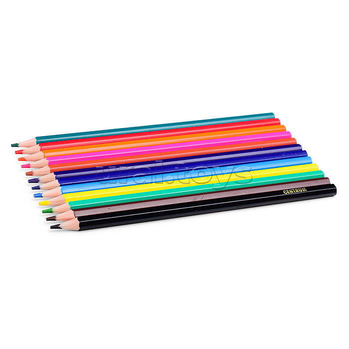 Карандаши цветные пластиковые "Школа Магии" 177 мм, 12 цв., трехгранный корпус, в картонной упаковке с европодвесом