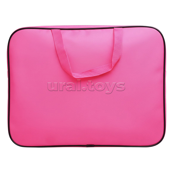 Папка школьника А4 с ручками + твердое дно, широкая, ткань, дизайн 335/260/60 "Девочка 3D"