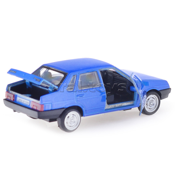 Машина металл. ВАЗ-21099 "Спутник", 12 см, (двери, багаж, синий) в коробке