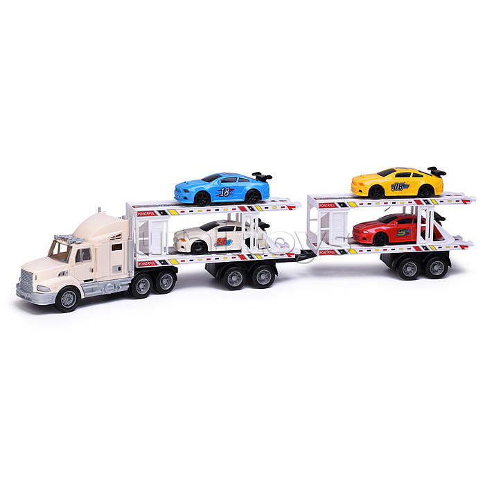 Автовоз "Автотехнодрайв" с гоночными авто, в коробке