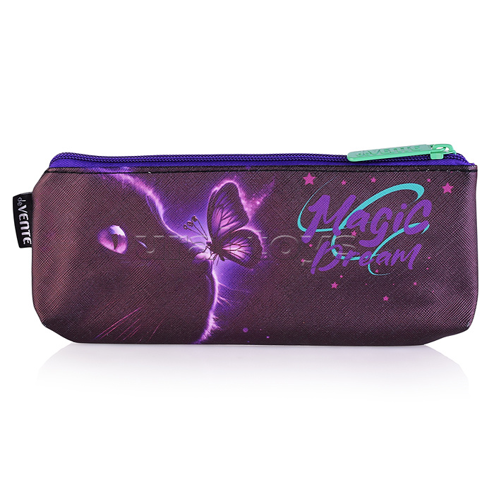 Пенал "Magic Dream" 210x80x35 мм треугольный, антивандальная искусственная кожа с тиснением (до -40C), отделение на молнии сверху, треугольный для 45 предметов, на молнии, полноцветная печать