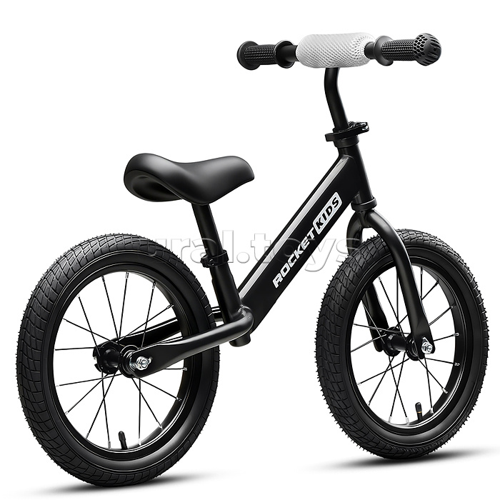 Беговел 14" Rocket R0045NEW-BK, колеса надувные, цвет черный