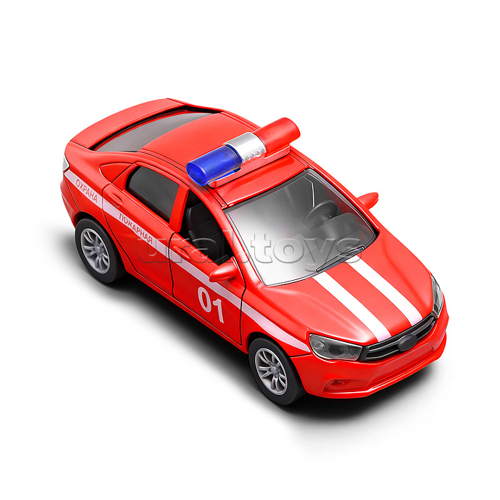 Красная инерционная машинка полицейская вид В die-cast, 1:32