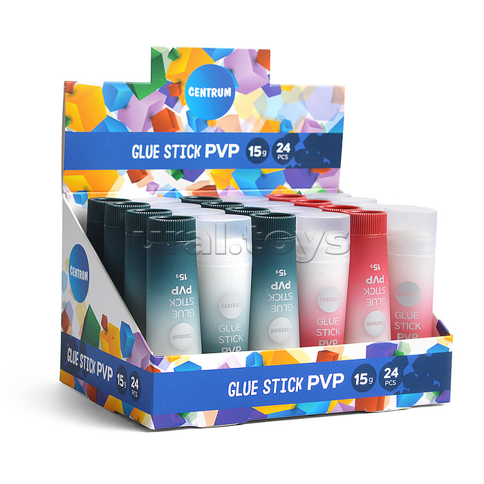 Клей-карандаш ПВП 15 г треугольный в дисплее