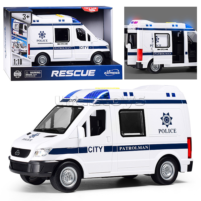Машина "Полиция" 1:10 (свет,звук) в коробке