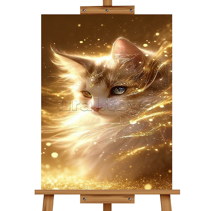Мозаика алмазная "Красивая кошечка" (светится в темноте) 30*20 см.
