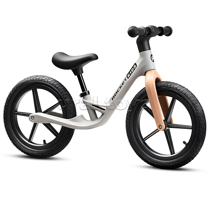 Беговел 14" Rocket, колеса надувные, рама нейлон, цвет серый