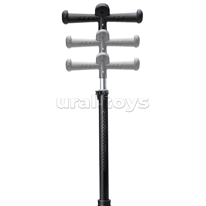 Самокат 3-х колесный ROCKET,колеса PU со светом, цвет чёрный