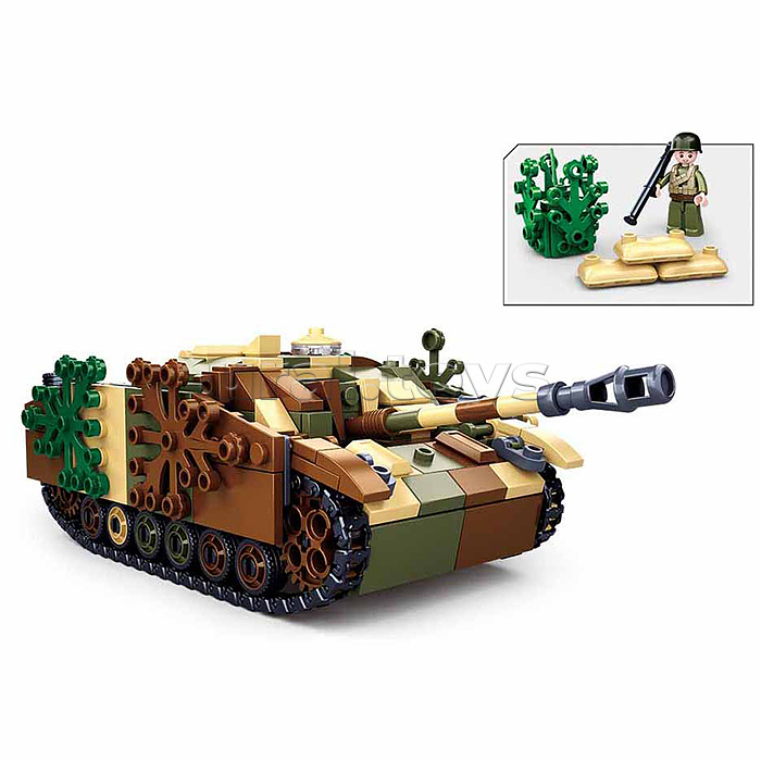Конструктор "Танк бронированный с фигурками людей" (524 дет.) в коробке
