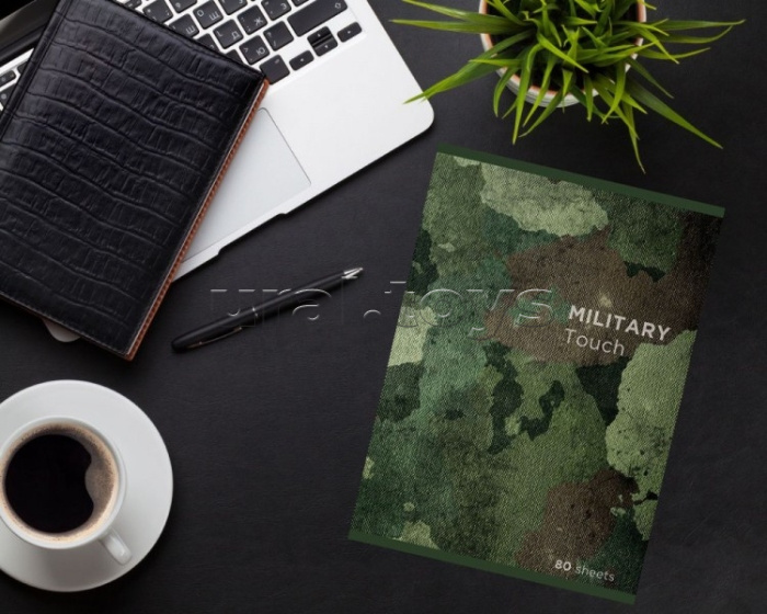 Тетрадь 80л. клетка А4 скрепка S Милитаритач