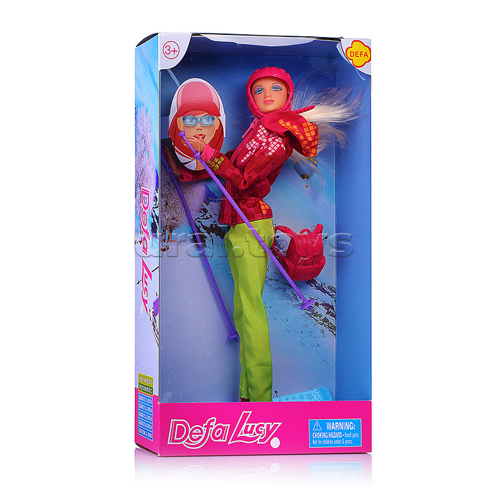 Кукла  "Лыжница" с аксессуарами
