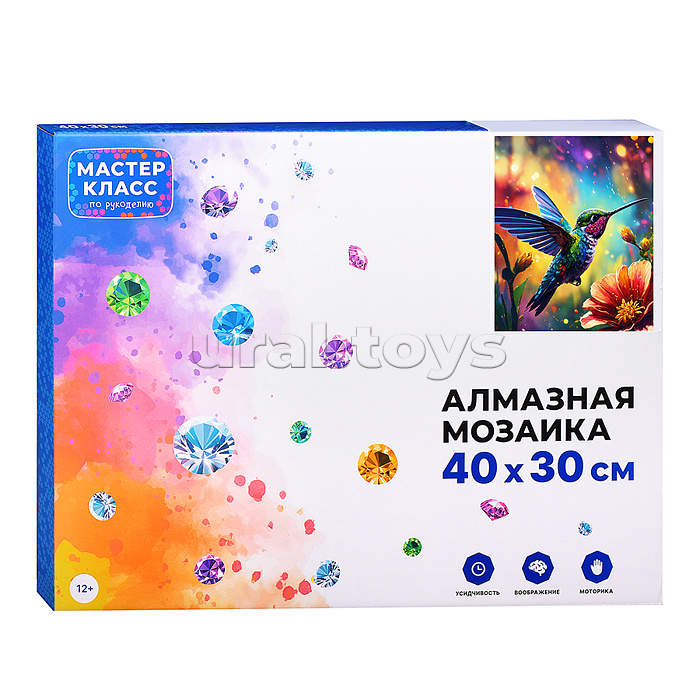 Мозаика алмазная "Птичка колибри" 30*40см