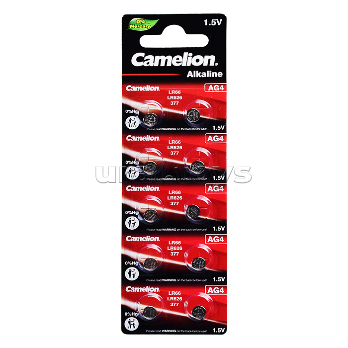 Батарейки алкалиновые Camelion AG4-BP10(0%Hg) AG4 377 BL10