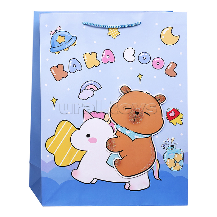 Пакет подарочный "Весёлые капибарки" 31*12*40см