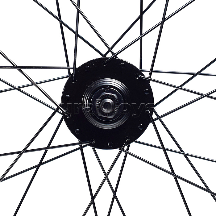 Колесо велосипедное 20" заднее в сборе, алюминий, под трещ, диск 6-болт, без гаек
