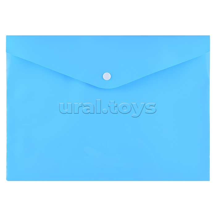 Папка-конверт на кнопке "Pastel" A4 (330x235 мм) 180 мкм, непрозрачная пастельная бирюзовая