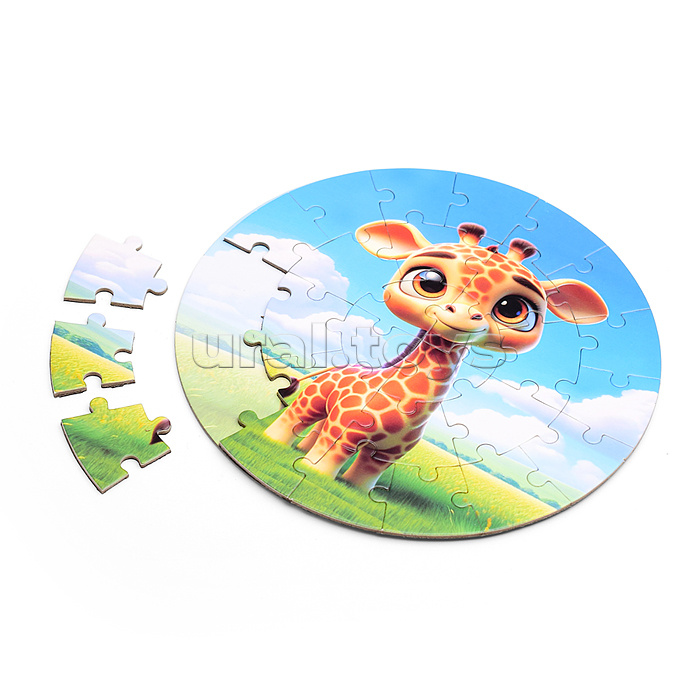 Пазл магнитный "Зверята" круглый