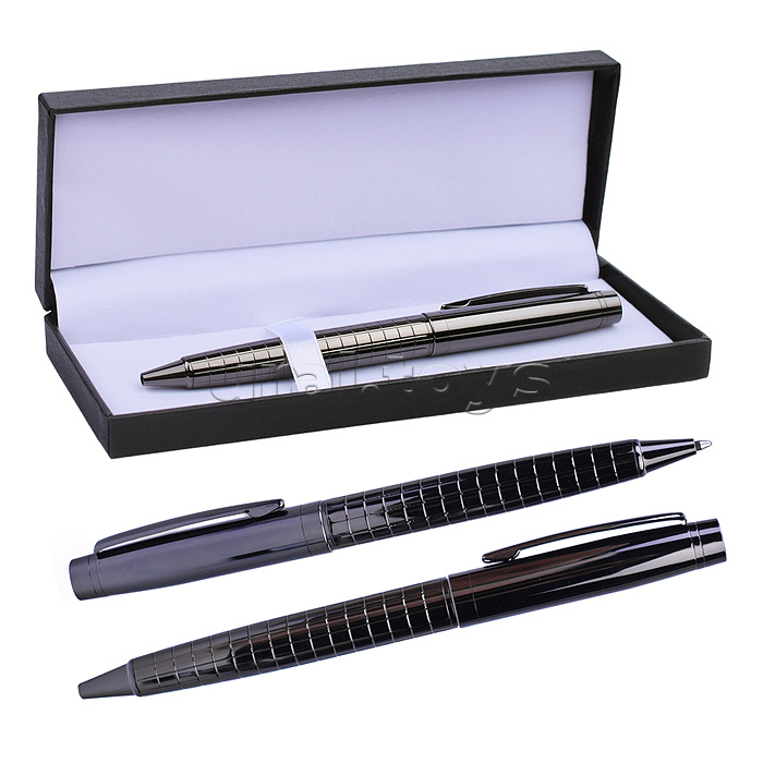 Ручка шариковая с поворотным механизмом MAG GB, синяя, пулевидный пиш.узел 0,7 мм, корпус металлический, сменный стержень 99 мм типа Parker,  подарочная упаковка