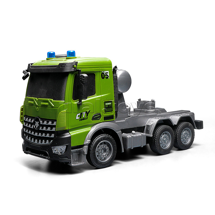 Машина "Военный автовоз" с танком  р/у 27 MHz, в коробке