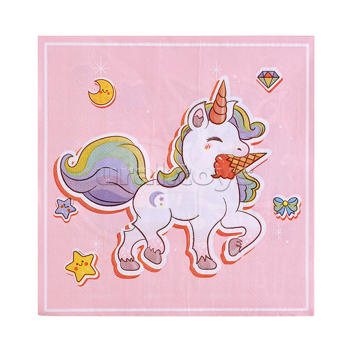 Набор посуды одноразовой "Мечта единорога" салфетки (20 шт.)