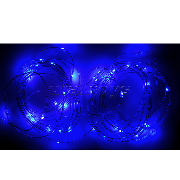 Электрогирлянда светодиодная Роса, 5 м, 50 ламп, синий
